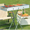 Розкладний мангал переносний 70х70х30 см, BARBECUE TRAY 770T, Сріблястий