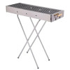 Переносний мангал із решіткою 80х78х30 см, BARBECUE TRAY 770SS, Сріблястий / Барбекшниця / Розкладний мангал барбекю