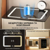 Смарт-тумба XF01 сіра з кодовим замком, LED-підсвіткою й USB-портами, мультимедійна станція