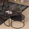 Набор журнальных столиков Solme Homepaketo 2 в 1 Marble Black, круглые кофейные столики 75 см и 60 см с мраморной столешницей