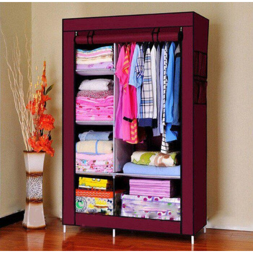 Тканевый шкаф складной STORAGE WARDROBE KM-105 на 2 секции (106х45х170 см), органайзер для одежды