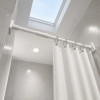 Телескопический карниз для ванной без сверления XL-1890 50–80 см, белый, распорная труба для штор и гардероба