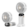 Портативный вентилятор Mini fan XL-880 диаметр 9 см с подставкой для телефона и дисплеем