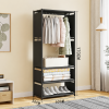 Розкладна шафа-стелаж RIAS YH7702-1 з полицею для взуття 170x60x36 см Black