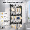 Настенная вешалка XL-1611 с тремя уровнями, универсальное настенное крепление без сверления, черная металлическая вешалка
