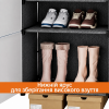 Стелаж для взуття A 598-04 закрита шафа на 7 полиць 42×28×122 см біло-чорний для компактного зберігання взуття