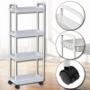 Етажерка на колесах 4 полиці біла підлогова Storage rack AN906
