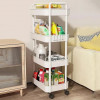 Етажерка на колесах 4 полиці біла підлогова Storage rack AN906