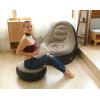 Надувне садове крісло з пуфиком Air Sofa Comfort zd-33223, велюр, 76*130 см