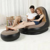 Надувне садове крісло з пуфиком Air Sofa Comfort zd-33223, велюр, 76*130 см