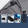Электро‑пояс с подогревом USB 105×20 см, графеновый нагрев, 3 режима, портативный, серый