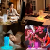 УЦІНКА! Настільна акумуляторна лампа з пультом 22 см нічник Троянда RGB Crystal Rose.(Плохе паковання 3274)