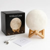 УЦІНКА! Світильник-нічник 3D шар Місяць Moon Lamp на дерев'яній підставці 15 см (Плохе паковання 3391)