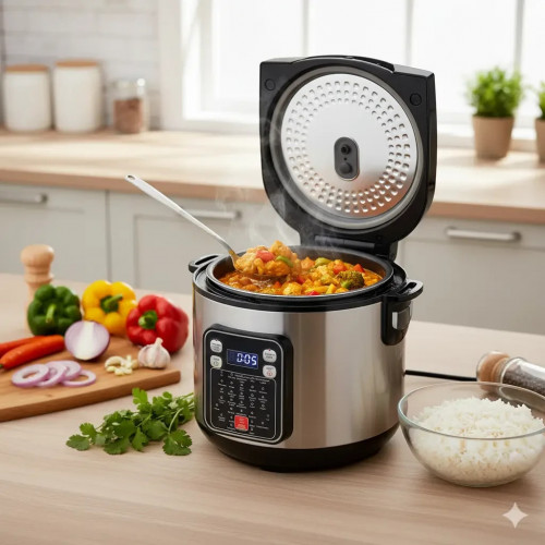 УЦІНКА! Мультиварка Crownberg CB-5528 5 л, 1000 Вт, 30 програм, з пароваркою (Вм'ятина на корпусі 3286)