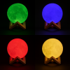 УЦІНКА! Світильник-нічник 3D шар Місяць Moon Lamp на дерев'яній підставці 15 см (Плохе паковання 3301)