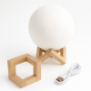 УЦІНКА! Світильник-нічник 3D шар Місяць Moon Lamp на дерев'яній підставці 15 см (Плохе паковання 3301)