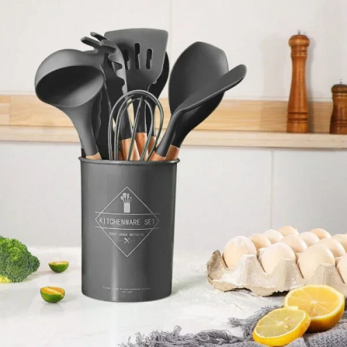 Набор кухонных принадлежностей из 12 предметов Kitchen Set RD-1204 серый