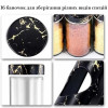 Органайзер для спецій, набір ємностей баночок Marble BLACK 16 штук