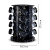 Органайзер для спецій, набір ємностей баночок Marble BLACK 16 штук