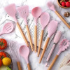 Набір кухонного приладдя силікон 12 предметів Kitchen Set, Кухонний набір у склянці RD-1204 Рожевий