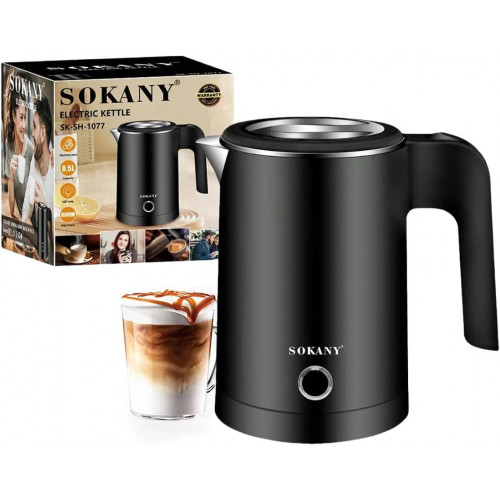 Електричний дорожній чайник SOKANY SK-SH-1077 0.5 л Чорний
