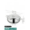Фритюрница Fryer Pot 2,2л маленькая фритюрница из нержавеющей стали, жаровня с термометром
