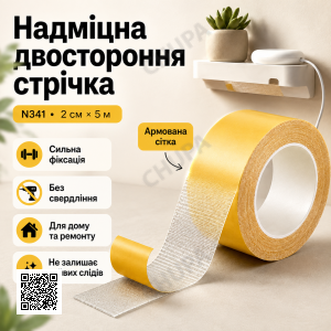Надміцна двостороння стрічка-скотч 2 см*5 м N341