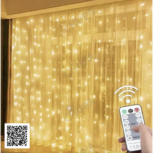 Светодиодная гирлянда штора LED Light 3х2 метра от USB + пульт Теплый SF-19