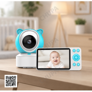 Відеоняня C8 WiFi з екраном 5 дюймів/Місянька керування зі смартфона, датчик звуку, руху, нічне бачення