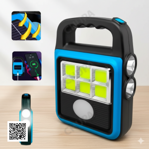 Ліхтар прожектор USB із сонячною панеллю та повербанком Solar LED light HS-8020 60 Вт водозахисту IP65