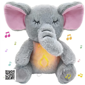Інтерактивна м'яка іграшка-нічник повітропроникний слоник Elephant Сірий Заспокійлива плюшева іграшка Слоник