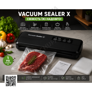 Вакууматор побутовий для продуктів їжі Vacuum Sealer X Pro 110W 60 кПа вакууманий пакувальник автоматичний