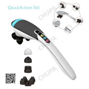 Вібромасажер для спини та тіла Magic Touch massager HSM 50303 4в1 Сірий з насадками