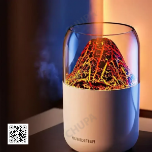 Ультразвуковий зволожувач повітря в стилі вулкана LAMP JSQ-1 280 мл Аромадифузор-нічник для дому