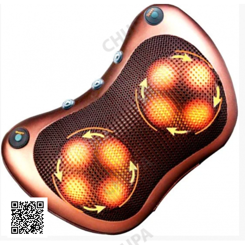 Масажна подушка MASSAGE PILLOW QY-8028 інфрачервоний роликовий масажер для шиї та спини 8 масажних ролика