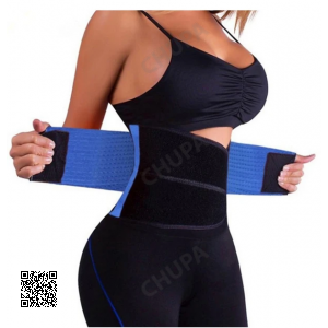 Пояс для похудения на липучке Hot Shapers Belt Power утягивающий Черно-синий