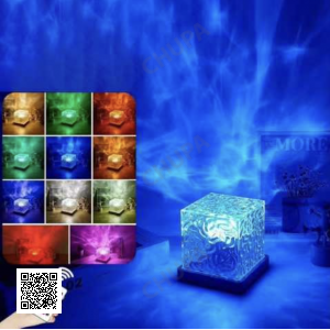 Ночник проектор КУБ с проекцией воды Настольная RGB лампа с эффектом водяной волны