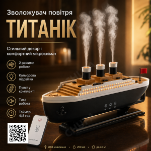 Зволожувач повітря Тисник 30 см, 250 мл, від USB, RGB/Зволожувач аромадифузор