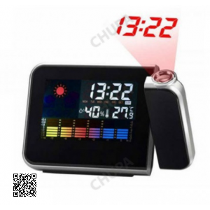 Годинник метеостанція з проєктором часу на стіну Color Screen 8190 календар