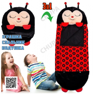 Детский спальный мешок плюшевая игрушка подушка TOPA Божья Коровка 120 см Красный Baby sleeping bag Size S