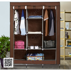 Складной каркасный тканевый шкаф Storage Wardrobe 88130, шкаф на три секции 130*45*175
