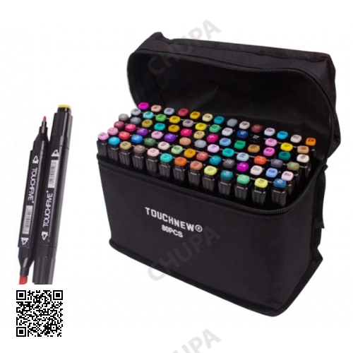 Маркери TOUCH Sketch Marker Black 80 шт. різнобарвні + сумка