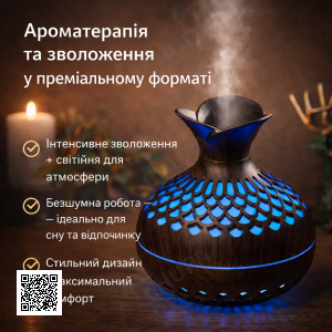 Cool Mist Humidifier 300 мл — портативний ультразвуковий зволожувач повітря із 7-колірною LED-підсвіткою