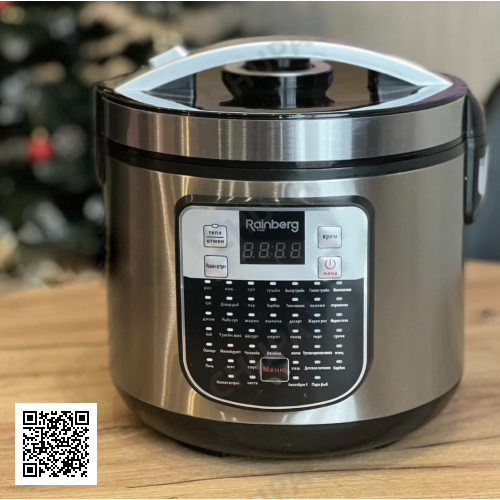 Мультиварка Rainberg RB-6209 Металлик + сітка для фритюру 1000 Вт с 45 программами на 6 литров (RB-6209)
