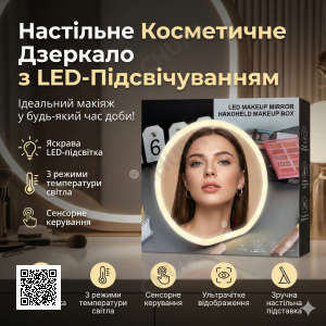 Настільне косметичне дзеркало для макіяжу з LED-підсвіткою XL-1646
