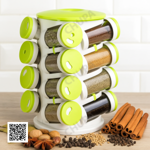 Органайзер ПЛАСТІК для спецій кухонний обертовий Spice Rack 16 в 1 Стійка для спецій карусель