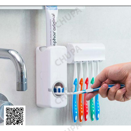 Дозатор автоматичної зубної пасти Toothpaste Dispenser з тримачем зубних щіток Toothbrush holder