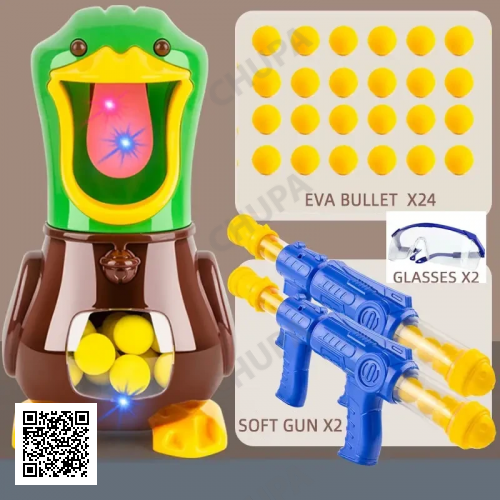 Игрушечный набор: пистолет для стрельбы по утке Duck Shooting, детский домашний тир, Утка с ружьём