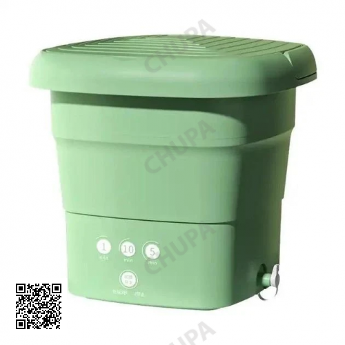 Складная стиральная машина Folding Washing Machine силиконовая складная стиралка ведро 7 л. Зеленый