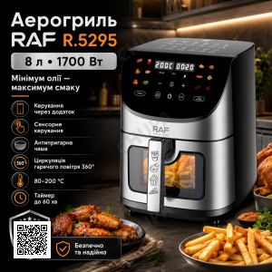 Аерогриль з керуванням через додаток та антипригарною чашею RAF 5295 1700W